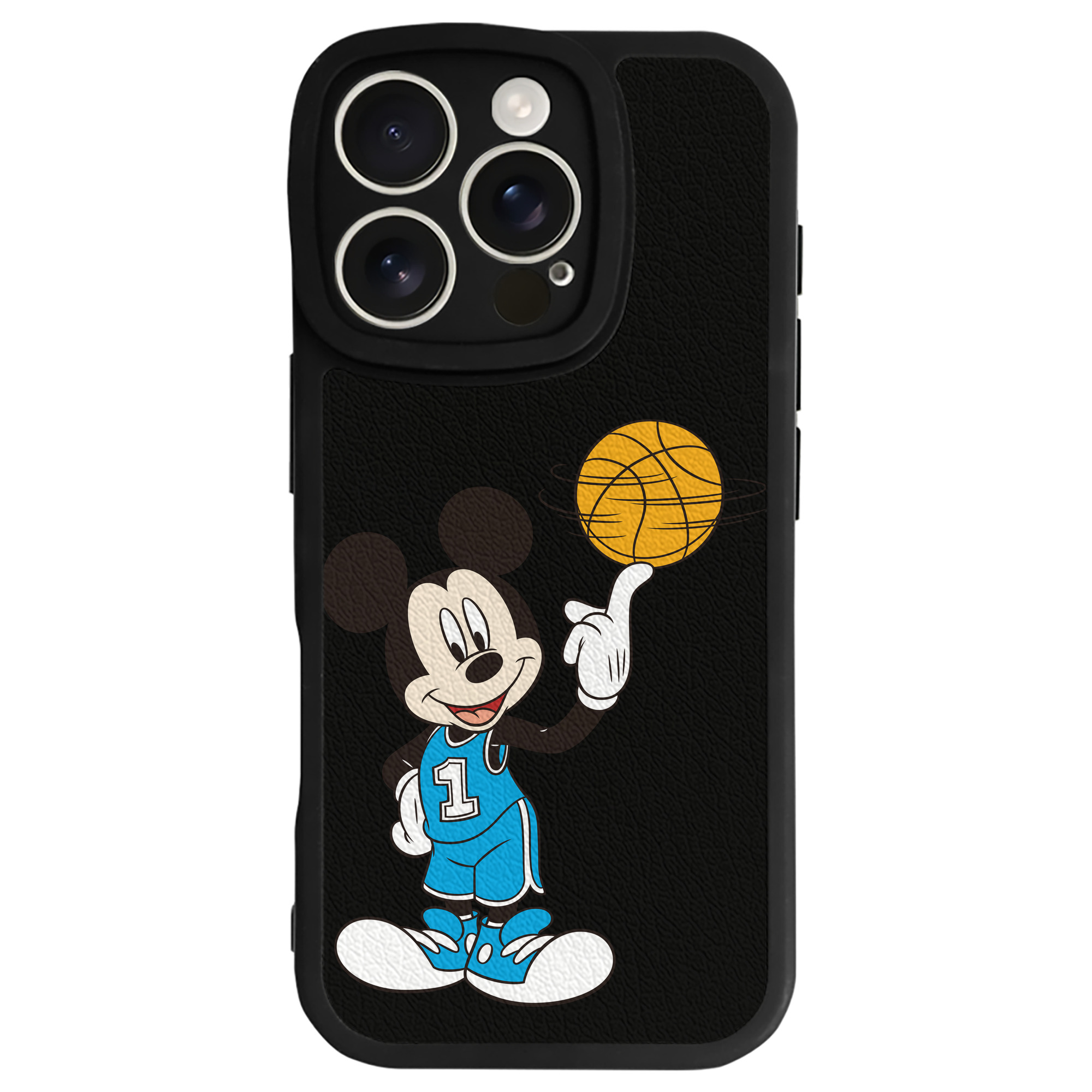 （画像用） ミッキーマウス Mickey Mouse 【iPhone 16シリーズ対応】シリコンスマホケース（レザー調） 材質：シリコン